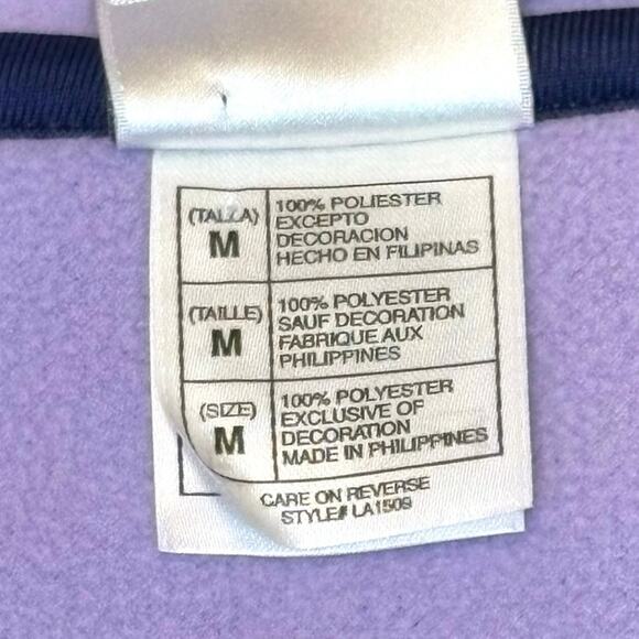 Vintage Disney Minnie Mouse 1/4 Zip Fleece Women's M | Blue Purple Pullover - Picture 8 of 12